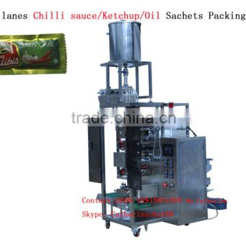 Multi lanes Chilli sauce/Ketchup/Oil Sachets Packing machine