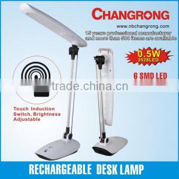 new arrival plastic rechargeable desk light led with touch induction switch