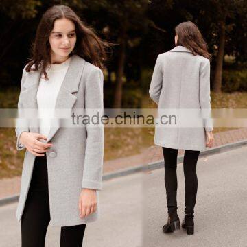 Women's Long Sleeve Wool Cocoon Coat Overcoat OEM ODM Type Clothes Factory Manufacturer Guangzhou