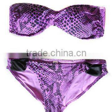 purple women sexy bandeau strapless bikini quanzhou swimwear