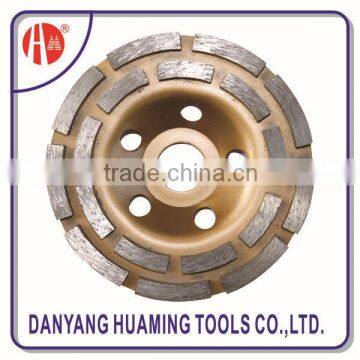 Factory high quality diamond segments Double Row Cup Grinding Wheel for hard and soft building materials