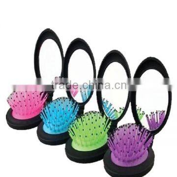 Good quality travel pocket hair brush with mirror