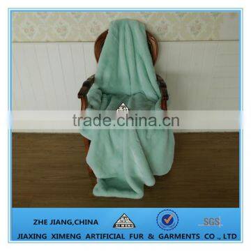 Pink Polyester Faux Rabbit Fur Moving Blanket for Sofa