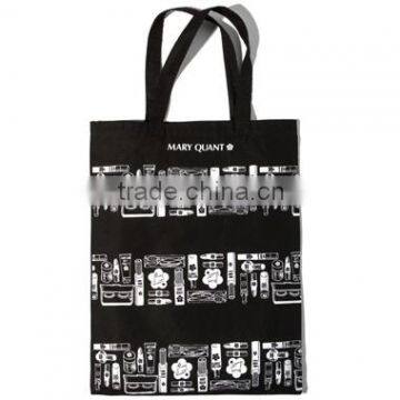 Black handle cotton tote shopping bag