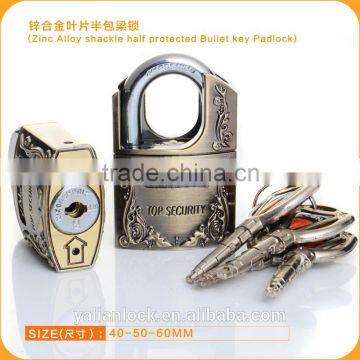 Zinc Alloy Shackle Half Protected Bullet Key With Yalian Brand Padlock