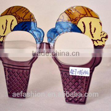 Wholesales party glasses with Ice-cream shape;Brown ice-cream shape eyewear