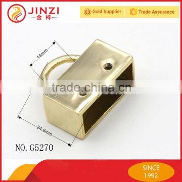 14mm wide square light gold mini metal block