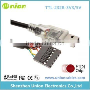 USB to TTL Serial Cable FTDI (Genuine) chipset +3.3V Transparent with LEDs