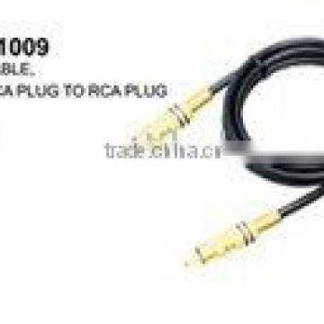 AUDIO CABLE,METAL RCA PLUG TO RCA PLUG