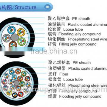Outdoor Phosphating Steel Wire Strength Member +plastic Coated Aluminum Tape Fiber Optical Cable photo-2