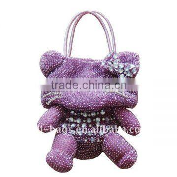 pvc crystals decorate ladies fashion handbags