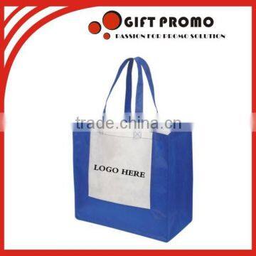 Promotional Blue And White Non Waven Shopping Tote Bags