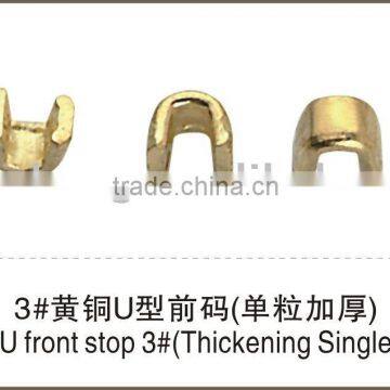 Brass U top stopper No.3 Thickening Single grain zipper accessories