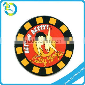 New fashion customized embossed logo soft 3d custom rubber coasters