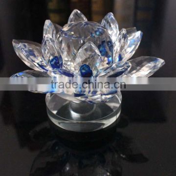 beautiful blue crystal lotus flower home decoration