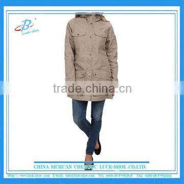 Women endurable waterproof outdoor rain coat jacket