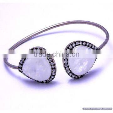 The Gopali Jewellers Moonstone and Zircon Bangle Wholesale Blue Sapphire Jewelry