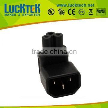 IEC 320 C14 to IEC C5 right angle adapter plug