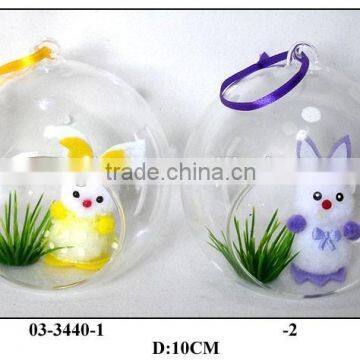 beautiful glass ball with hole for easter gift