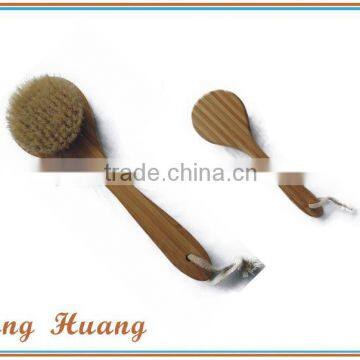 Bamboo round bath cleaning brushes long handle