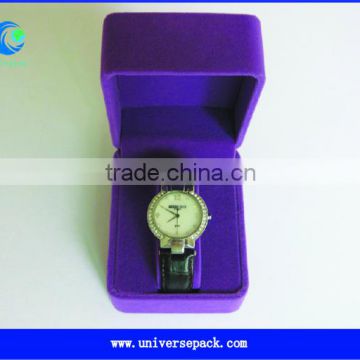 Flocking Purple Watch Box Plastic Material Nice Packing Factory Boxes For Export