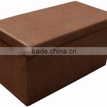 beautiful! Brown Crocodile Leather foldable Storage Ottoman