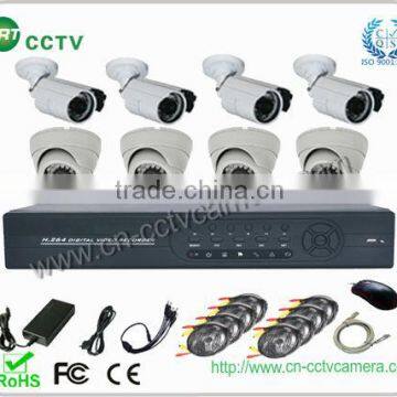 8ch h.264 dvr kit with 8pcs cameras (GRT-D3608EK5-4CT)