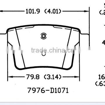 D1071 semi-metallic brake pad for American car oe-quality D1071 Ford Mondeo car brake pads