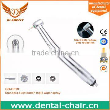 Silver handle triple spray dental handpiece standard head size