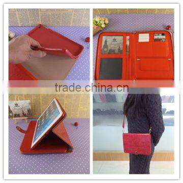 2015 fashion high quality factory price for ipad air 2 tablet cover hangbags with rope