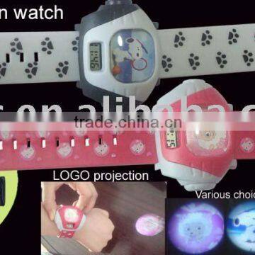 LCD watch with logo projector