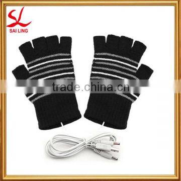 Heated Winter Gloves Hand Warmer Gloves USB Wool Fingerless photo-3