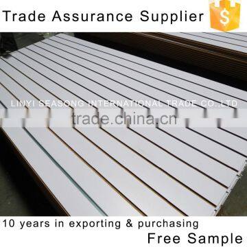 China 1220*2440*15mm white slatwall groove board for shop fitting