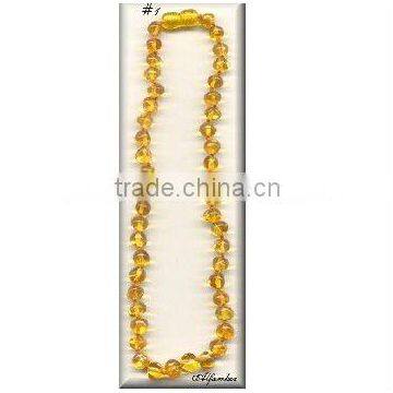 Baby Teething Honey Coloral Baltic Amber Beads Necklace