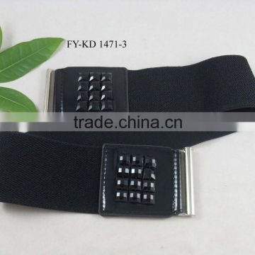 black acryl diamond elastic trouser belt