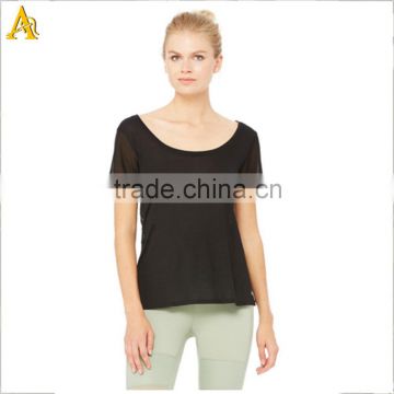 women sportswear activewear wholesale black backless women t shirts