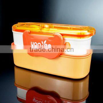 Double Layer Foldable Clear Top Lid With Spoon Japan Lunch Box