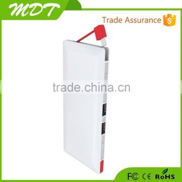 2015 New Creative Rechargeable QC2.0 10000 Mah Quick Charge Power Bank With Built-in Cable