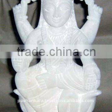 Marble Laxmi Statue Sitting