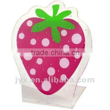 strawberry lovely design 4" lucite acrylic earring stand