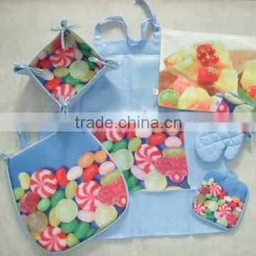 kitchen textile digital printing apron oven mitt pot holder cotton kitchen set wholesale alibaba China Supplier