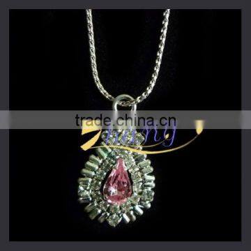 fashion rhinestone gemstone pendant necklace