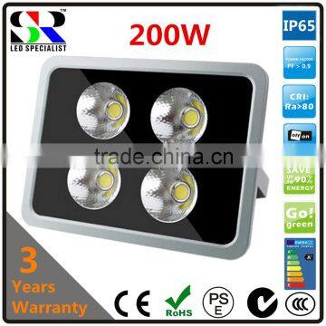 CE ROHS C-tick certificate listed 200W outdoor waterproof IP65 IP66 IP67 cob led flood light sinozoc