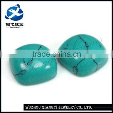 2015 Wholesale High Quality Cushion Cabochon Shape Natural Green Turquoise