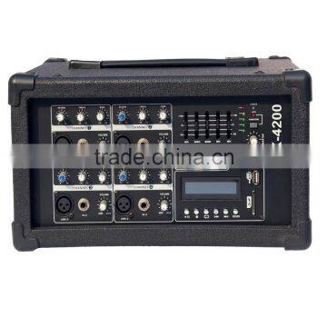 wooden cabinet 4 channels digital power mixer
