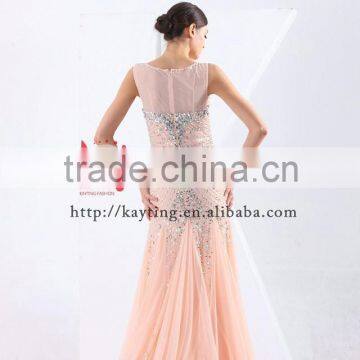 Graceful Handmade Beading Chaozhou Evening Dress Young Girl Turkish Muslim Dress photo-3