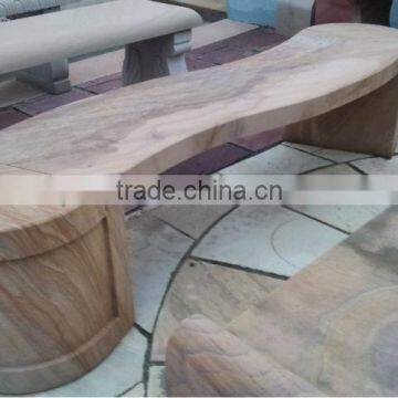 s shaped rainbow sandstone stone garden bench