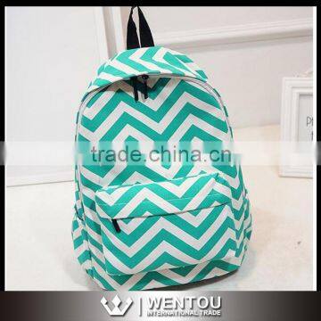 Pink Mint Black Blue Chevron Backpack