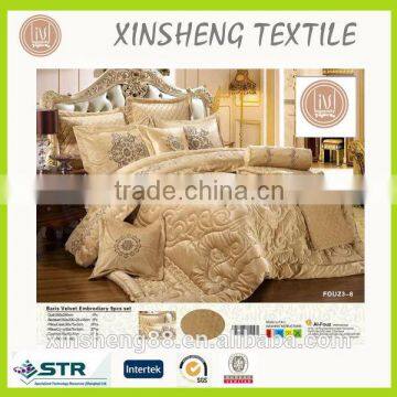 Velvet embrodiary 9pcs comforter set