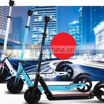 Two wheels folding electric scooter woman use with seat